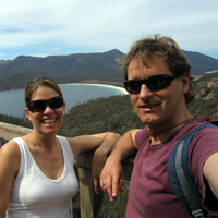 Clare and Rob at the Wineglass Bay lookout