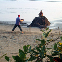 Beach cricket in Goa