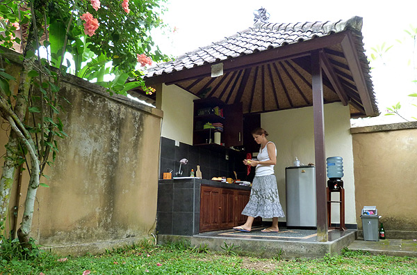 The outdoor kitchen