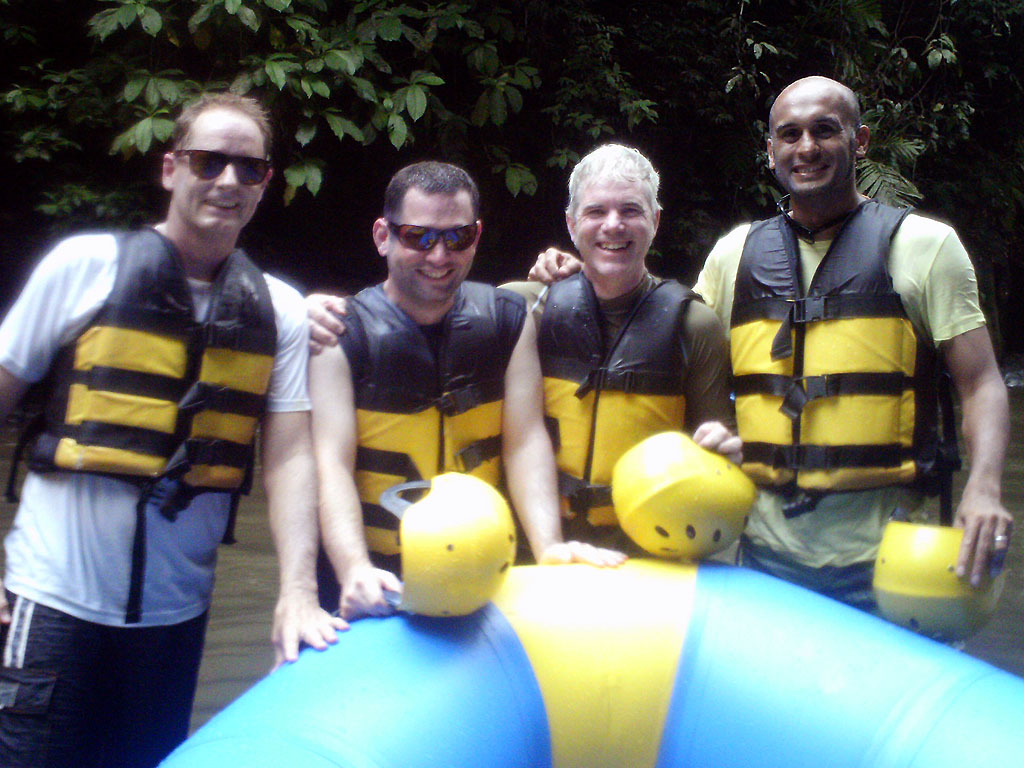 Rob and his mates ready for some whitewater rafting