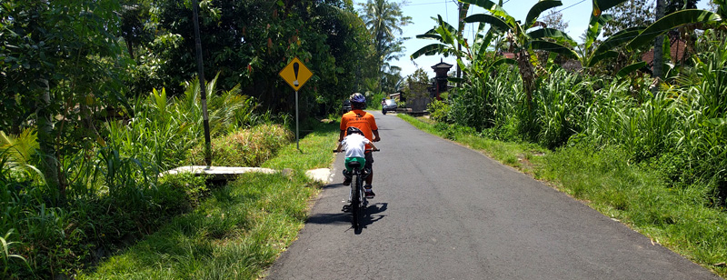 Downhill cycling with Halo Bike Tours in Ubud Bali