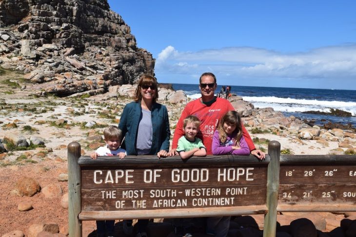 Where the two oceans don't meet, at the cape of good hope, near Cape Town in South Africa