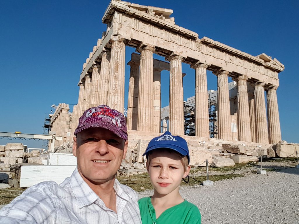 Rob and Jetson at the Parthenon in Athens