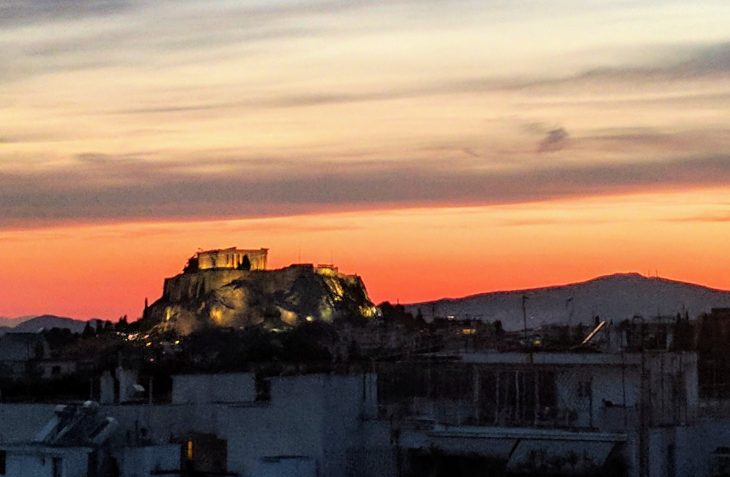 Sunset at the Acropolis in Greece