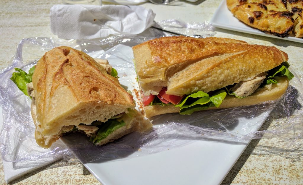 Baguette sanwiches are popular