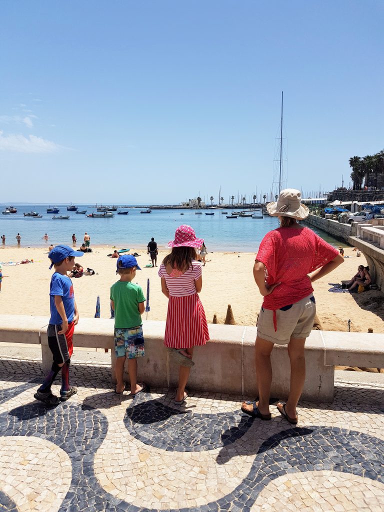 Checking out one of the main beaches of cascais