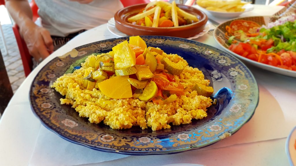 Coucous stacked with vegetables