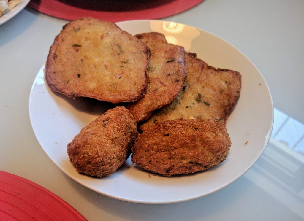 Fish cakes made from salted cod (Bacalhau) 