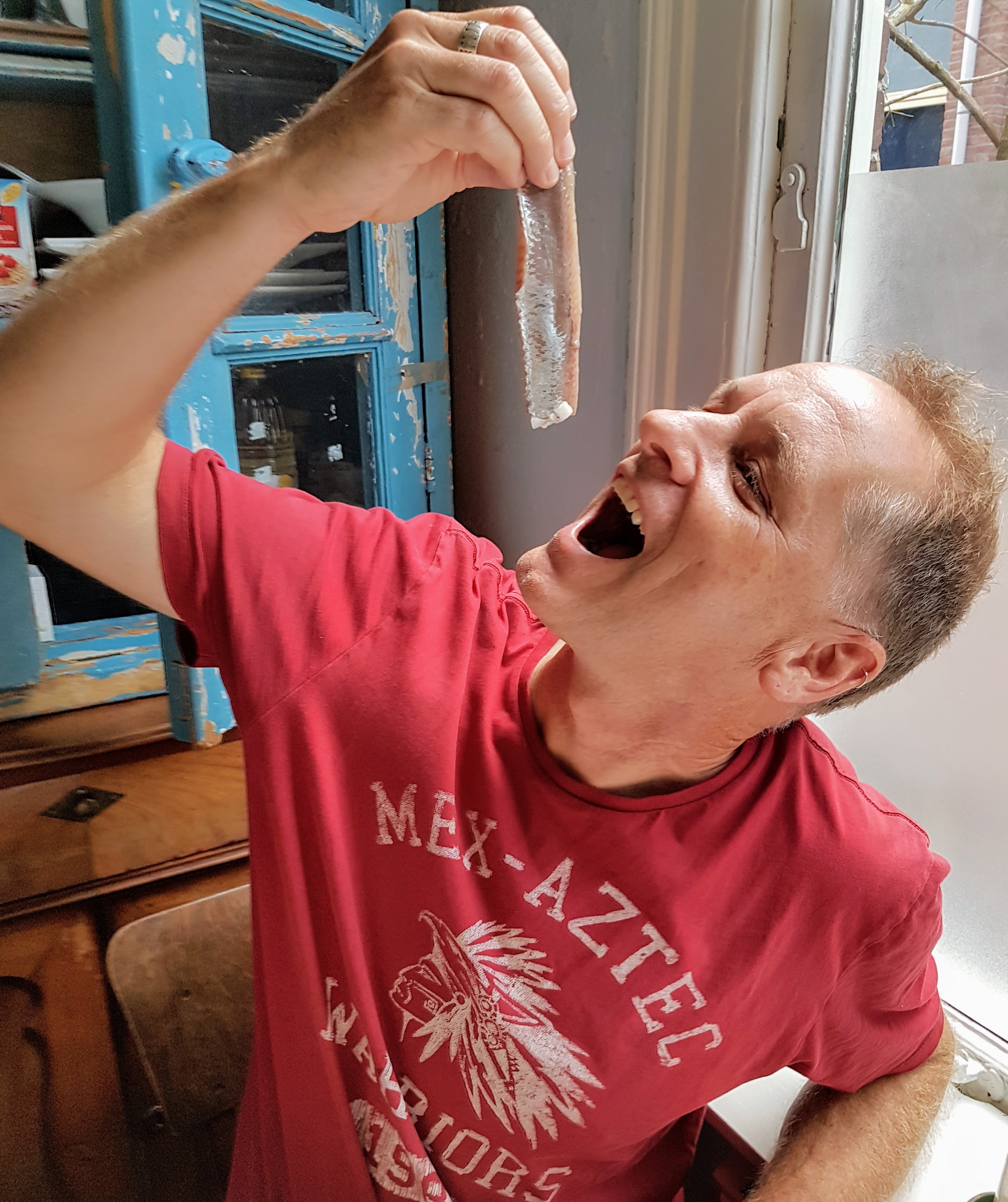 Eating raw herring the traditional way