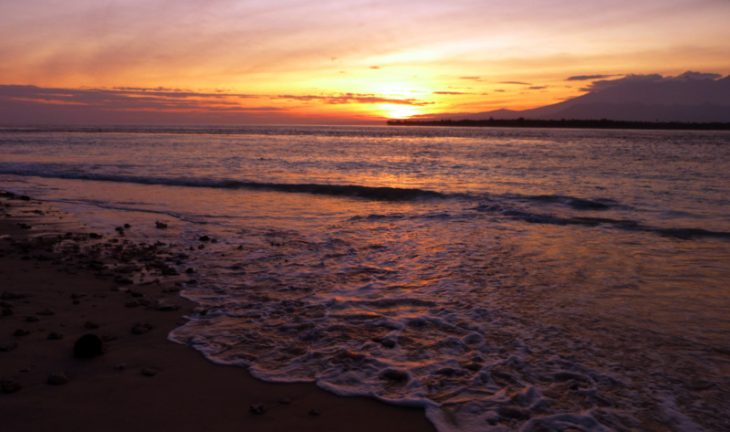Watching the sunrise on the Gili Islands Lombok