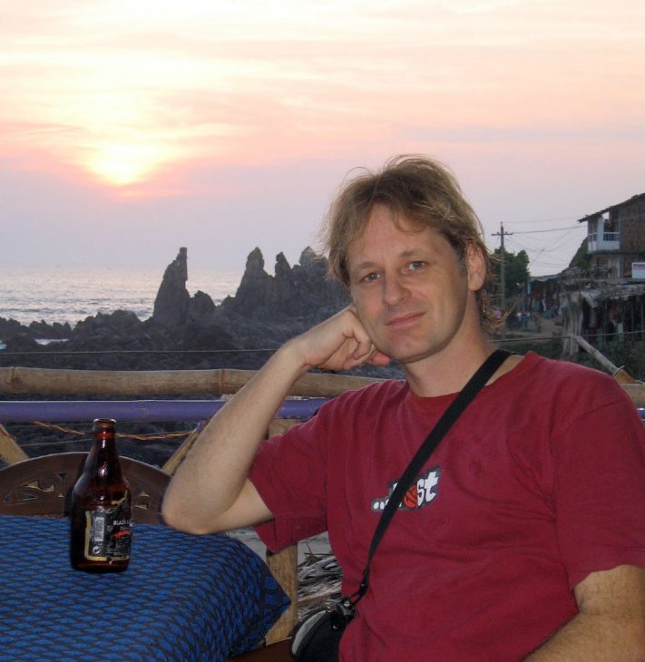 Having a beer in Goa India