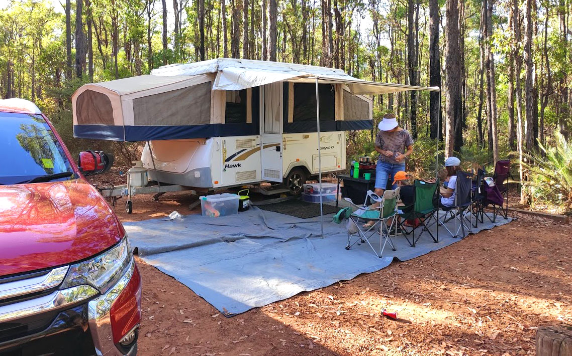 Camping at Chuditch campground in Dwellingup
